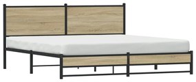 Estrutura de cama sem colchão 183x213cm metal carvalho sonoma