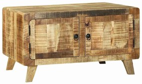Mesa de Café 80x54x45 cm Madeira de Mangueira Maciça Rústica