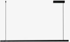 Lâmpada De Teto Suspensa Linear Led 120 Cm Com Luz Indireta Em Alumínio Lirela Preto - Sklum
