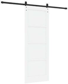 porta deslizante vidaXL com ferragens brancas 78x211 cm de madeira sól