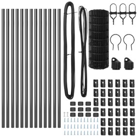 Cerca Europeia com 13 postas 0.6x25 m aço galvanizado cinza