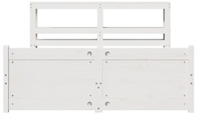 Estrutura de cama c/ cabeceira 150x200 cm pinho maciço branco