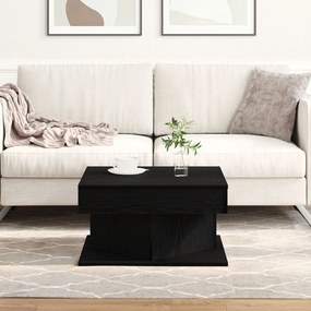 Mesa de Café vidaXL Preta Carvalho 57x57x30 cm Madeira de Engenharia
