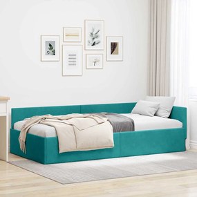 vidaXL Estrutura de Cama de Canto Turquesa 100 cm x 200 cm