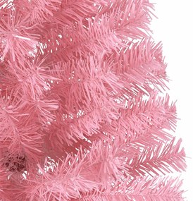 Meia árvore de Natal artificial com suporte 180 cm PVC rosa