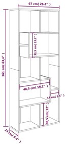 Estante 67x24x161 cm derivados de madeira sonoma cinza