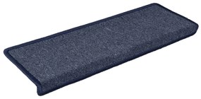 Tapete/carpete para degraus 15 pcs 65x21x4 cm cinzento e azul