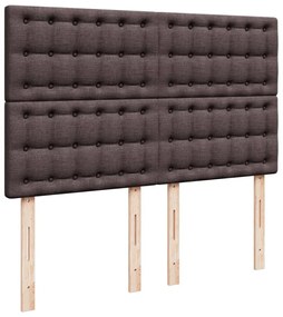 Cama com molas/colchão 140x200 cm tecido castanho-escuro
