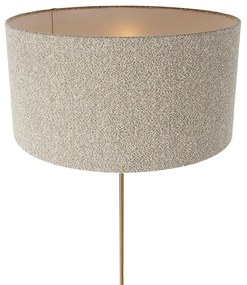 Candeeiro de pé ajustável bronze com abajur Boucle bege 50 cm - Parte Design