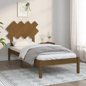vidaXL Estrutura de cama solteiro 90x190cm madeira maciça castanho mel