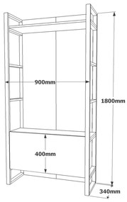 Hall Stand ML16 – Pinheiro Atlântico – 90x180x34 cm