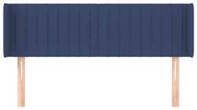 Cabeceira de cama c/ abas tecido 147x16x78/88 cm azul
