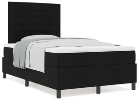 Cama Box com Colchão Preta Pequena Cama de Casal Tecido