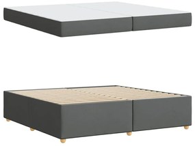 Estrutura de cama com colchão Cinzento escuro 200 x 200 cm