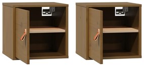 Armários de parede 2 pcs 31,5x30x30cm pinho maciço castanho-mel