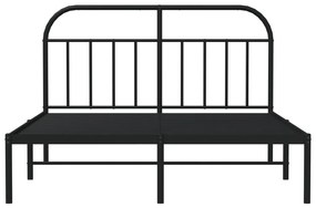 Estrutura de cama em metal com cabeceira 150x200 cm preto