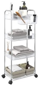 vidaXL Carrinho arrumação 4 camadas transparente 37x28x95 cm acrílico