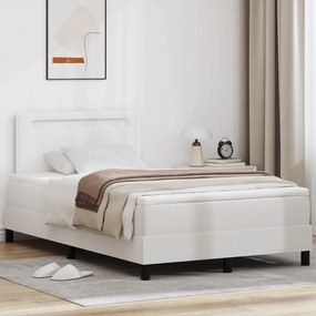 Cama Box Spring vidaXL com Colchão Branca 120x200 cm Couro Sintético