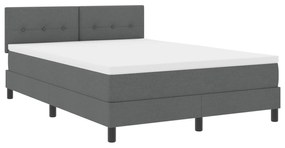 Cama Box Spring com Colchão Cinza Escuro 140x200 cm Tecido