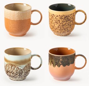 Canecas artesanais 70's, conjunto de 4