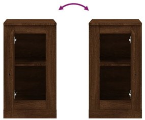 Aparadores 2 pcs 37,5x35,5x67,5 deriv.madeira carvalho castanho