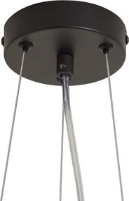 Pendente Japandi Preto com Flores Bege e Vidro Branco - Flower Power