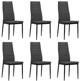vidaXL Cadeiras de jantar 6 pcs tecido cinzento-escuro