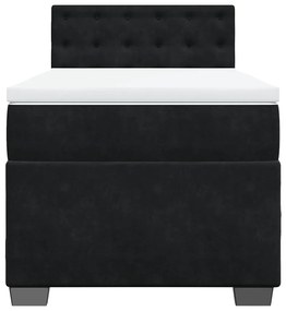 Cama box spring com colchão solteiro veludo preto