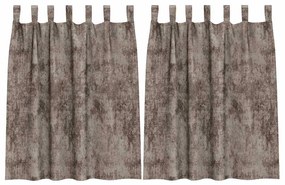 Cortinas de Veludo 2 peças com Ilhós Cappuccino 140x140 cm