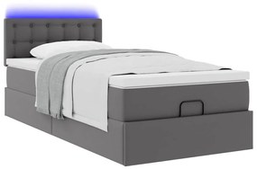 moldura de cama síriaXL otomana com colchão cinza 90x190cm couro falso