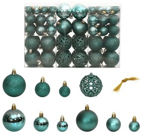 vidaXL Enfeites de Natal 100 pcs 3 / 4 / 6 cm verde