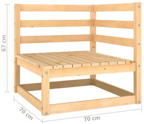 10 pcs conjunto lounge de jardim c/ almofadões pinho maciço