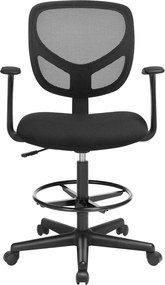 Cadeira escritório giratória com apoio para os pés 64 x 64 x (102,2-120,2) cm Preta