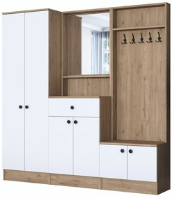 Hall Stand P6 – White/Nogueira – 179,4x182,8x37,5 cm