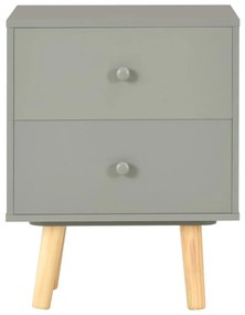 Mesas cabeceira 2 pcs 40x30x50cm madeira pinho maciça cinzento