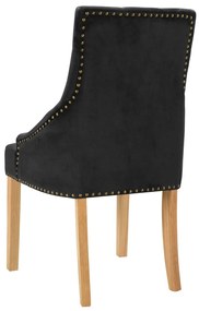 Cadeiras de jantar 2 pcs carvalho maciço e veludo preto