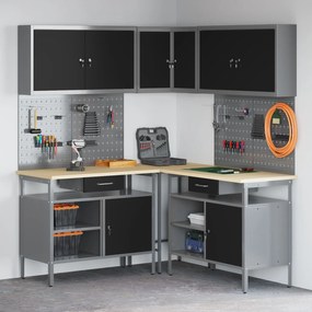 Conjunto de Mesas de Armazenamento de Ferramentas vidaXL com 10 Peças