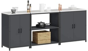 Conjunto de Armazenamento de Cozinha 3 pcs Antracite