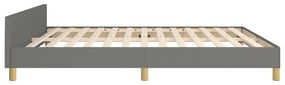 Estrutura de cama sem colchão 160x200 cm tecido cinzento-escuro