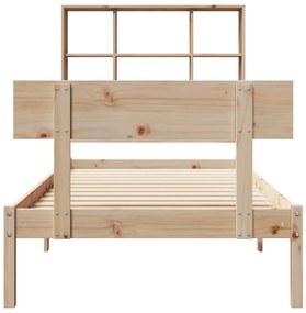 Cama com estante sem colchão 90x200 cm pinho maciço