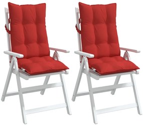 Almofadões p/ cadeira encosto alto 2 pcs tecido oxford vermelho