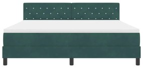 Cama Box com Colchão e LED Verde Escuro 180x200 cm Veludo