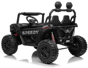 Jipe elétrico para crianças T-REX Ride 4x4, 2 Lugares, 24V, leitor MP3, bateria de lítio, Rodas EVA, controlo remoto, luzes LED Preto