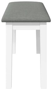 Banco 90 cm madeira seringueira maciça branco