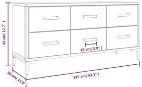 Armário de arrumação 110x30x45 cm pinho maciço castanho