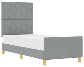 Estrutura de Cama vidaXL Cinzento Claro 80x200 cm Tecido