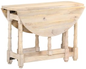 Mesa de jantar redonda 110x76 cm madeira de mangueira maciça