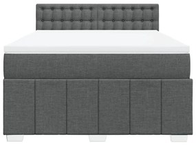Cama com molas/colchão 160x200 cm tecido cinzento-escuro