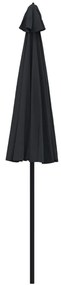 Guarda-sol de exterior c/ mastro alumínio 270 cm preto