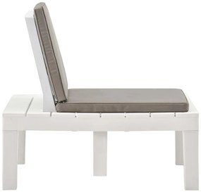 Cadeira lounge de jardim com almofadão plástico branco